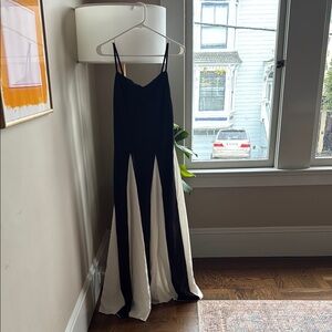 Elegant Black and White Maxi Dress